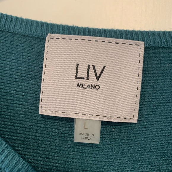 Liv Milano | Turquoise sweater with gemstones size large - Picture 3 of 7
